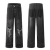 Pocket Design Loose Denim Straight-leg Trousers Men Jeans