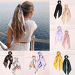 Cute Hair Silk Bow Scrunchie Vintage Satin Scarf Scrunchie