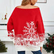 Snowflake Off-the-shoulder Cashmere Christmas Sweater top Women