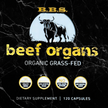 Gélules d'organes de bœuf nourri à l'herbe