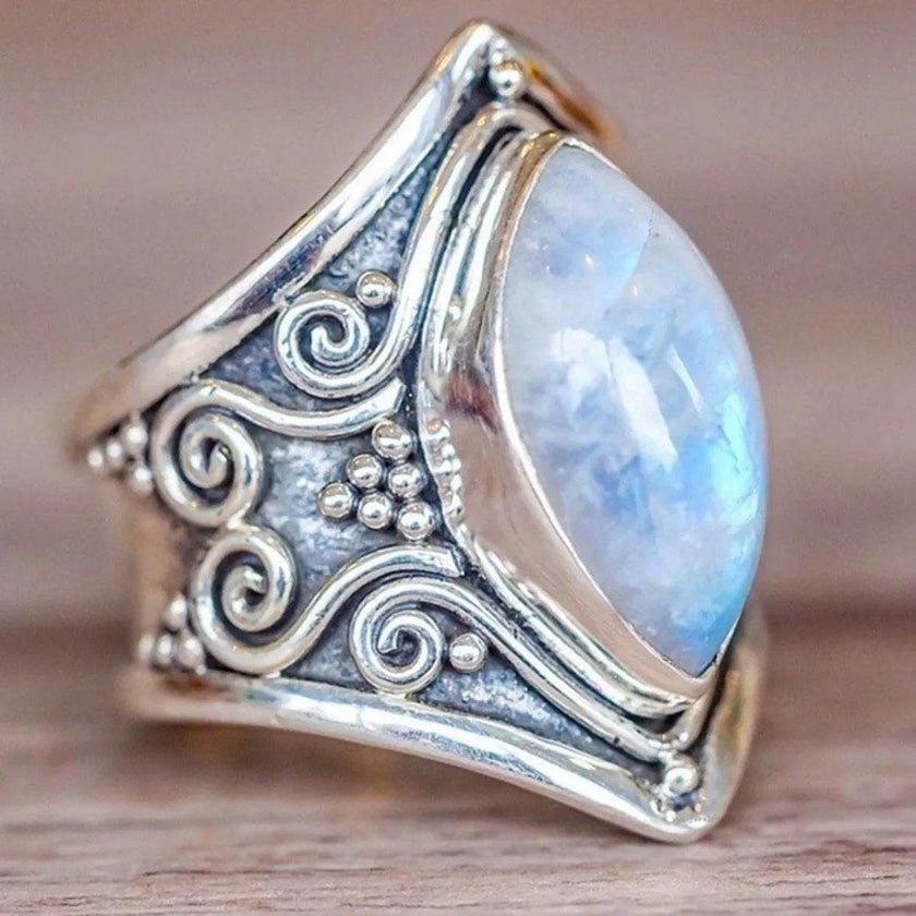 Fashion Antique silver vintage moonstone ring for men