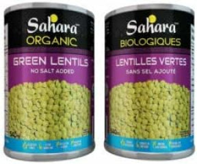 Sahara - Organic Green Lentils No Salt (540ml)