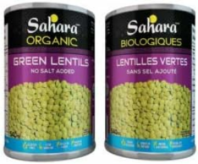 Sahara - Organic Green Lentils No Salt (540ml)
