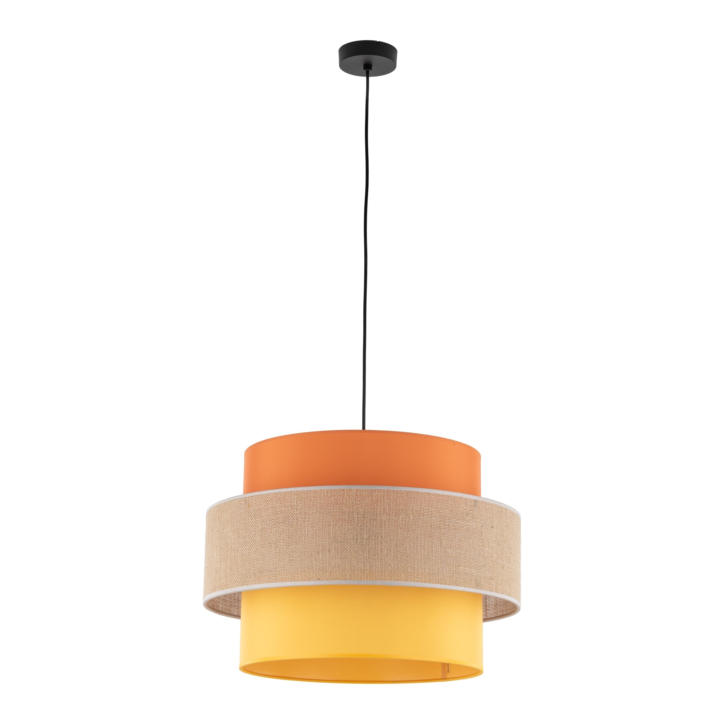 TRIO Jute Mid-Century Boho Large Pendant Ceiling Light Fixture for Kitchen Island, Dining Room & Living Room