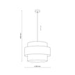 TRIO Jute Mid-Century Boho Large Pendant Ceiling Light Fixture for Kitchen Island, Dining Room & Living Room