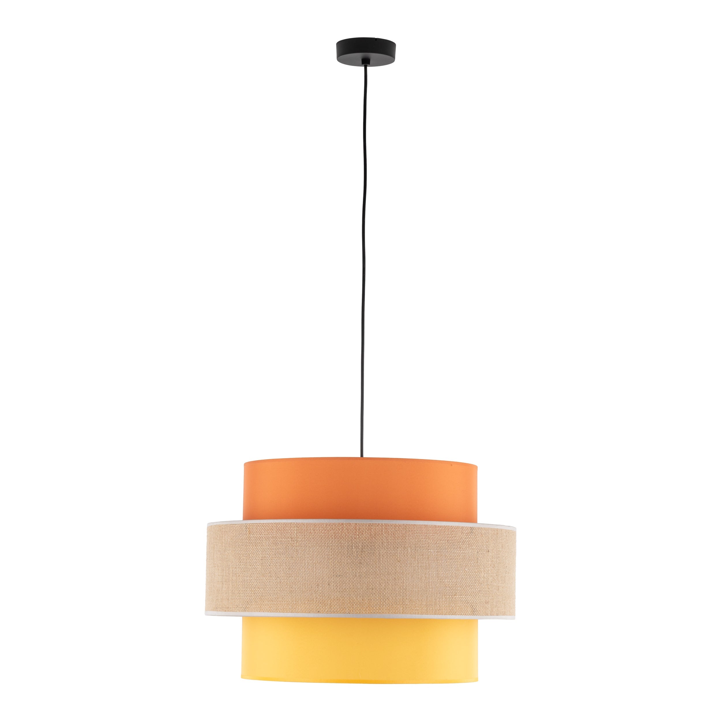 TRIO Jute Mid-Century Boho Large Pendant Ceiling Light Fixture for Kitchen Island, Dining Room & Living Room