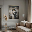 A Kiss Beneath the Floating Umbrellas-Wall Art