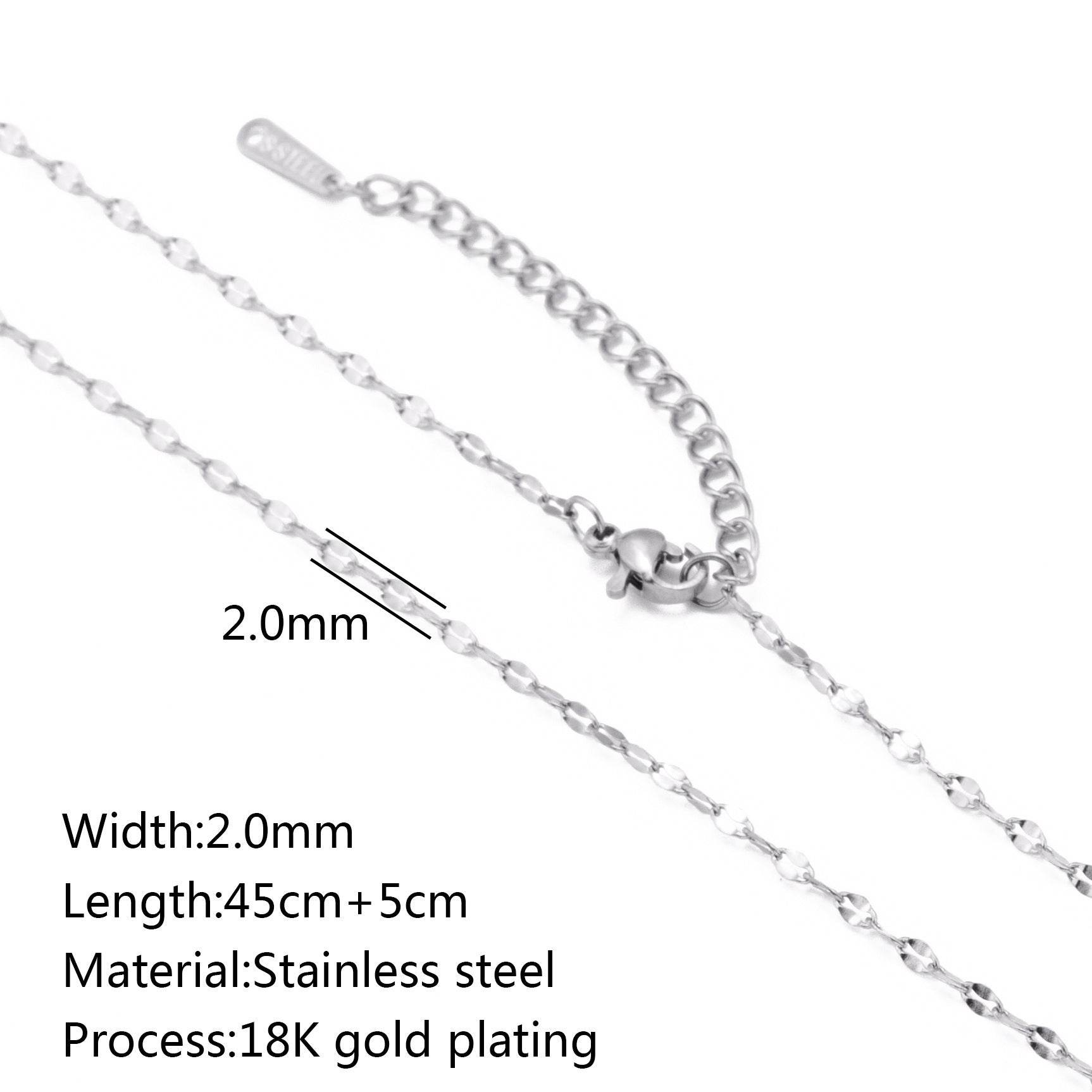 Stainless Steel Vacuum Vapor Plating 18K Gold Color Protection Lip Chain Necklace