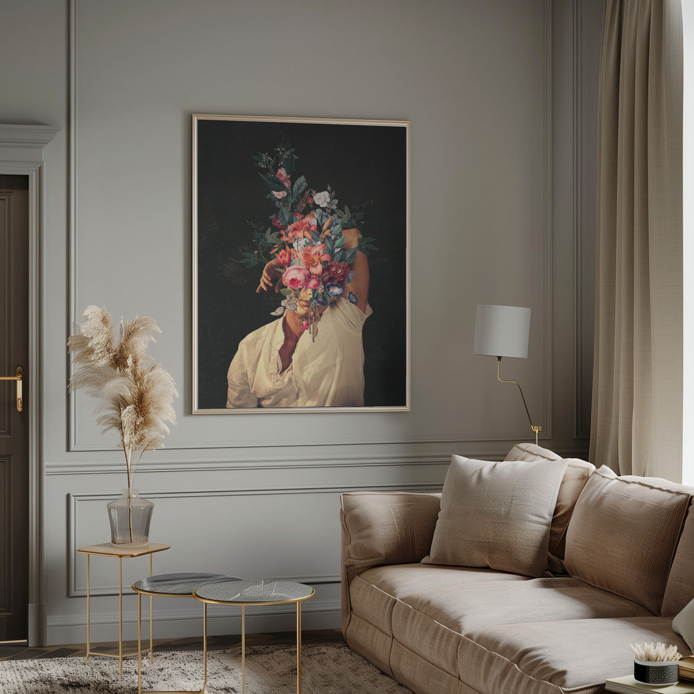 Art mural : Des roses éclosent chaque fois que je pense à toi.