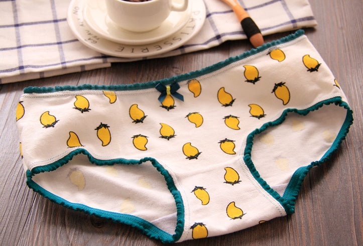 Women's Cartoon Print Cotton Underwear – Cute Novelty Bikini Panties (4 Styles, L & XL)