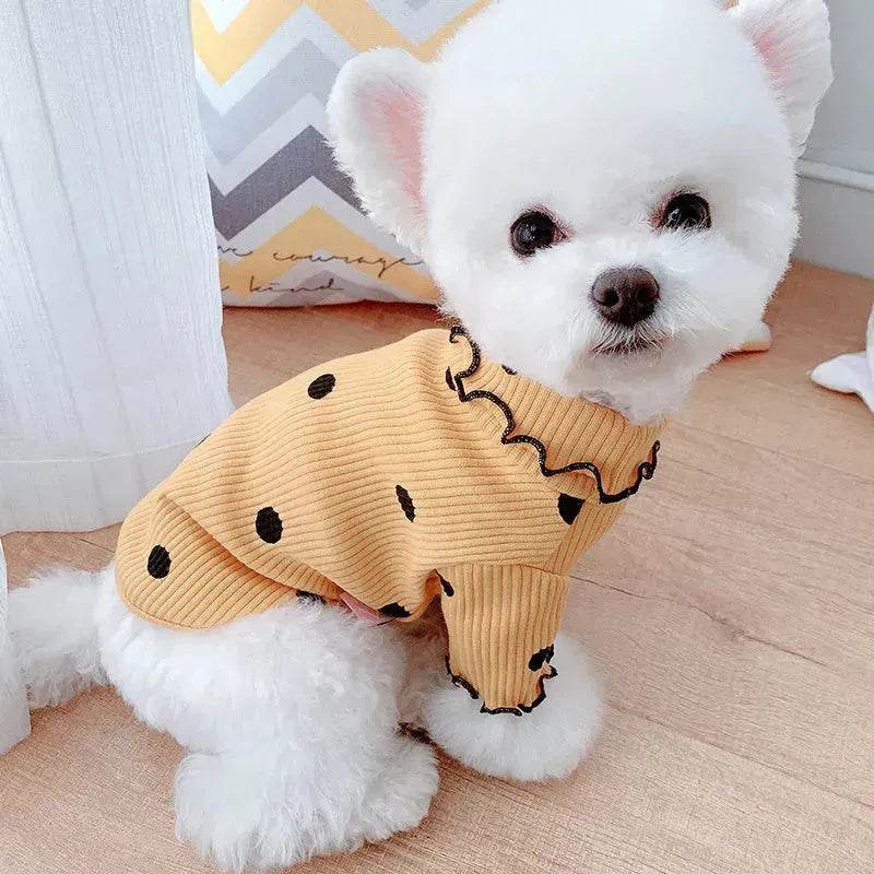 Fleece Turtleneck Shirt for Pets Dog Cat apparels for Fall and Winter