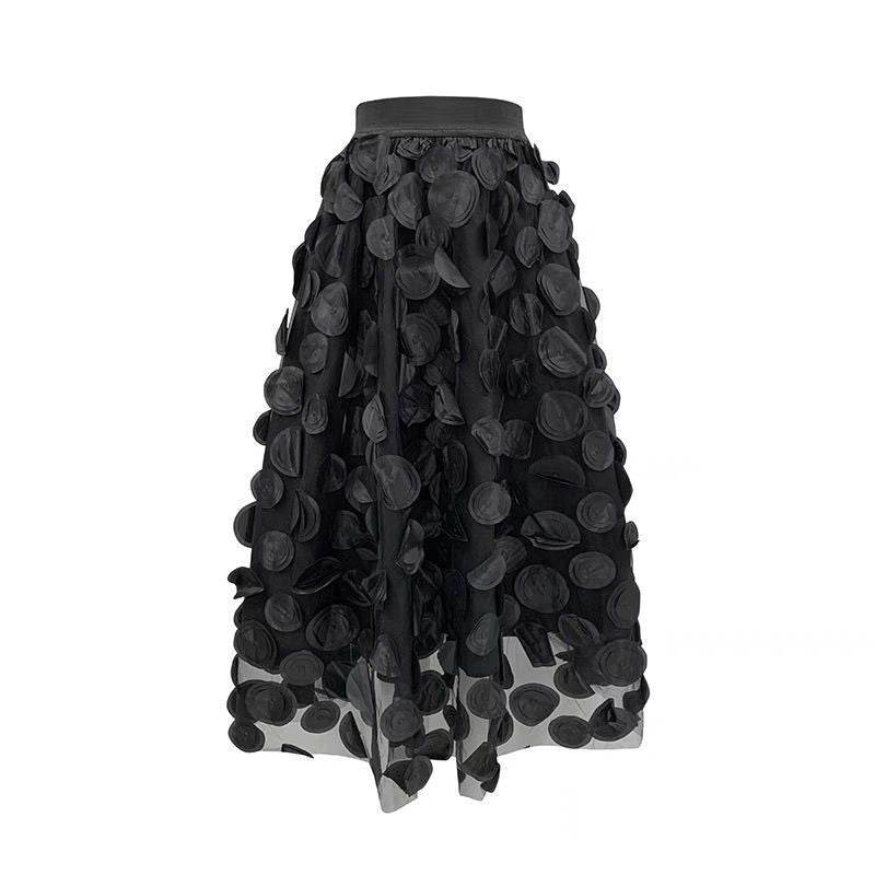 Women's Retro fashion Line  Midi Maxi Prairie Skirt