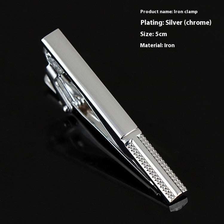 Men's Silver Electroplated Tie Clip – 25 Line Pattern Styles, 5cm Flat Head Business Tie Bar | Canada & USA