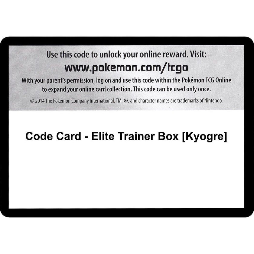 Code Card - Elite Trainer Box [Kyogre] (PRC)