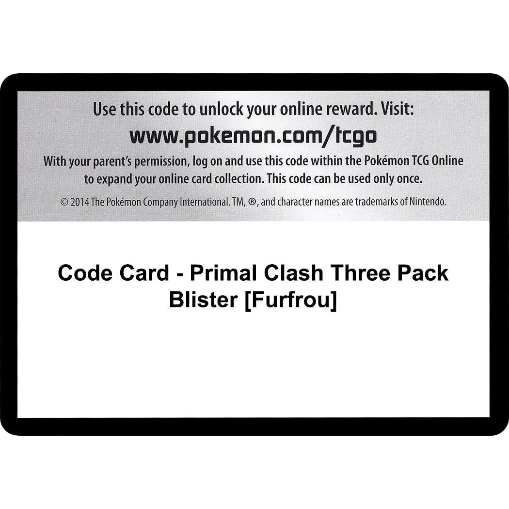 Code Card - Primal Clash Three Pack Blister [Furfrou] (PRC)