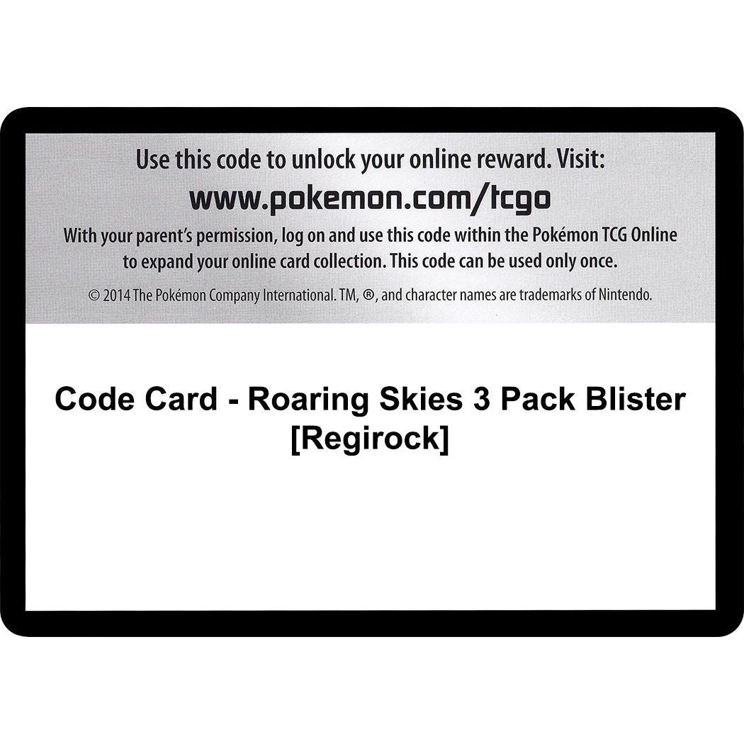 Code Card - Roaring Skies 3 Pack Blister [Regirock] (ROS)