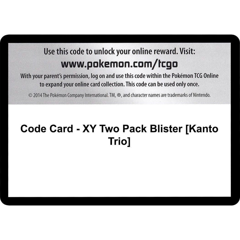 Code Card - XY Two Pack Blister [Kanto Trio] (XY)