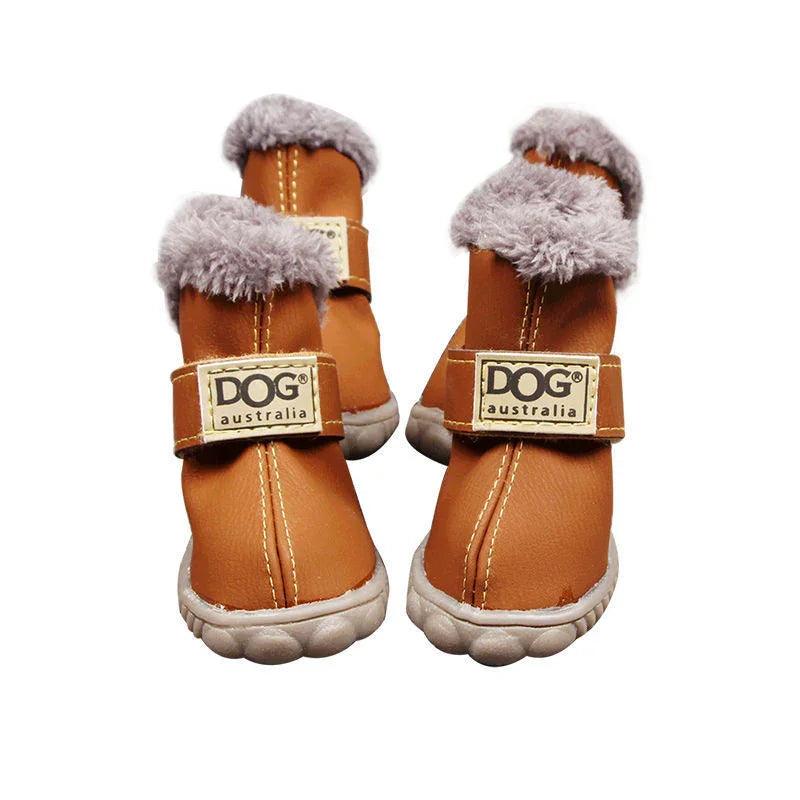 Dog Winter Snow Boots – Waterproof Non-Slip PU Paw Shoes for Small & Medium Dogs (10 Colours, Sizes 1–5 & S–XXL)