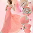 Evening dress one-shoulder dinner banquet long banquet