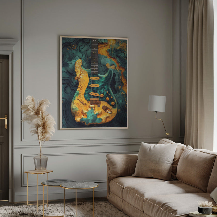 Impression sur toile : Guitare de musique 1
