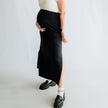 Ladies Side-Slit Bamboo Maxi Skirt | Black