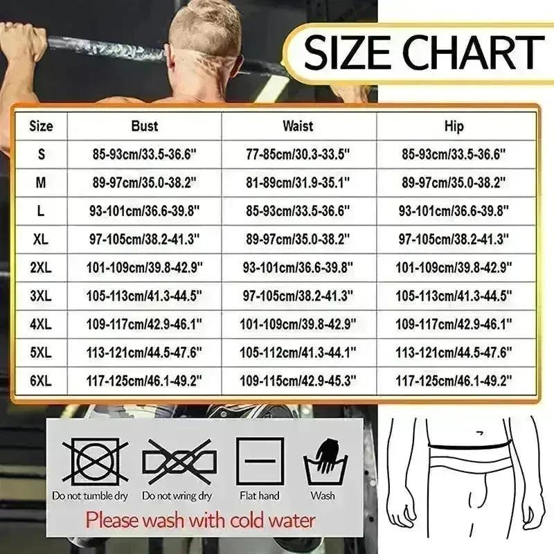 Men’s Zip-Front Shapewear Bodysuit, Black & Skin Tone, S–6XL