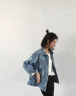 Unisex Casual Loose Wash Water Outwear Frayed Denim Jacket