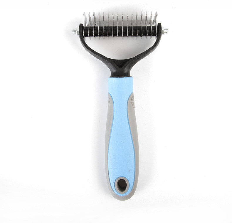 Pet Dematting Comb – Stainless Steel Knot Remover for Dogs & Cats | Pink & Blue
