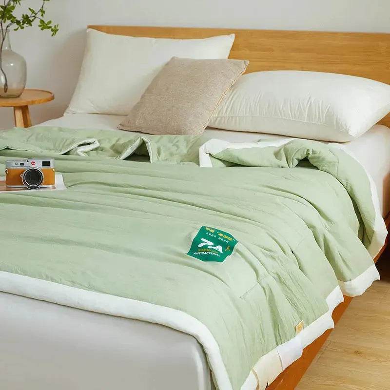 Washable Raw Cotton Summer Cooling Quilt Sage duvet cover