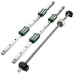1Pcs RM1605-1000mm Ballscrew With BF12 BK12 Kit, Coupling, Slide Blocks Linear Guide Rail Set For DIY CNC Routers Lathes Mills