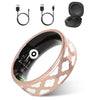 Smart Ring Health Tracker White Cloud Fitness Sleep HRV Stress Titanium IP68 7-Day Battery