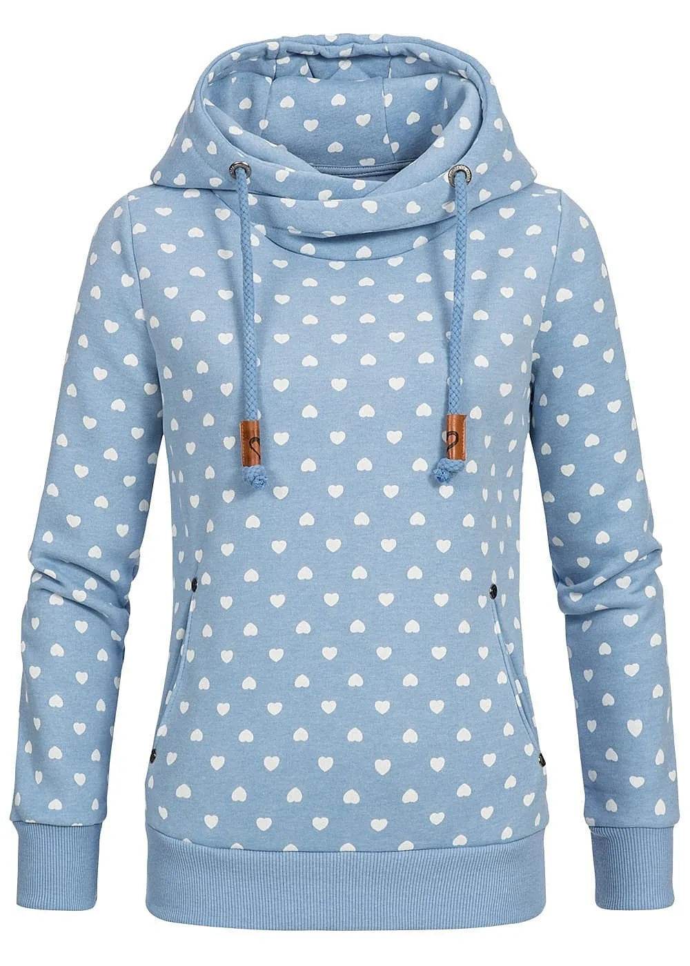 Women Printed loose hooded sweatshirt