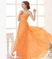 Evening dress one-shoulder dinner banquet long banquet