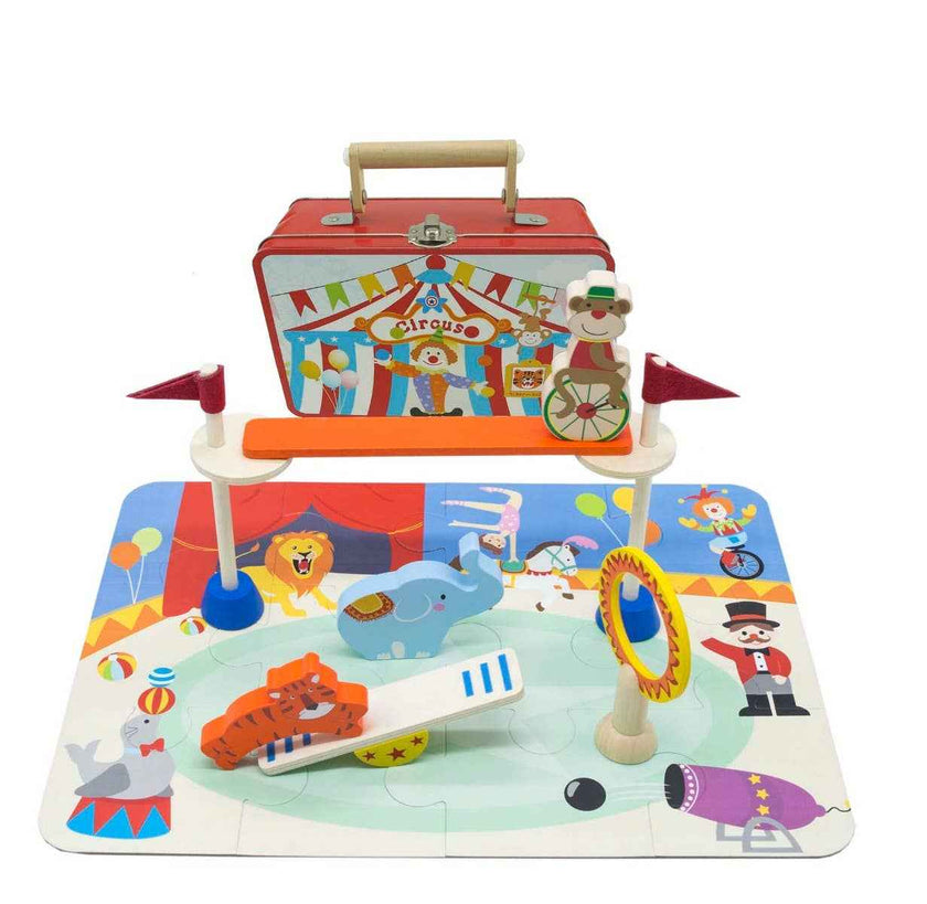 ToysLink - Circus Playset With Puzzle In Tin