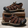 Top Layer Leather Plus Size Men's Beach Sandals