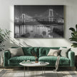 Wall art Gorgeous Rainbow Bridge with Tokyo Skyline in the evening - monochrome
