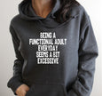 Being a Functional Adult Everyday is a Bit Excessive Pullover Hoodie