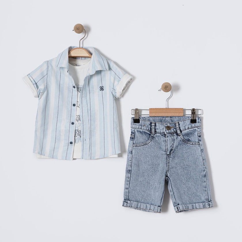 Tyler Stripes Denim Set