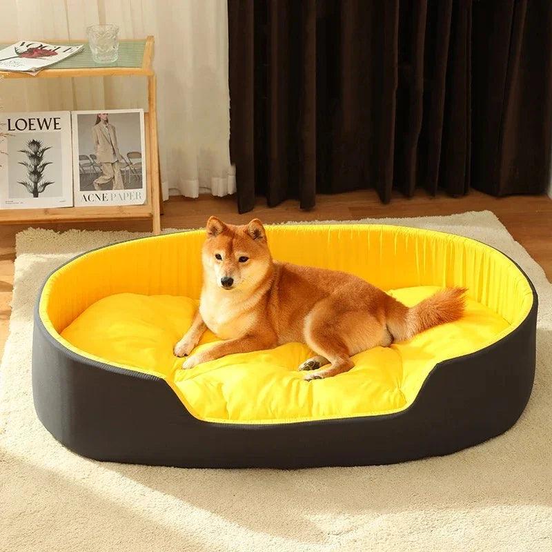 Oval Bolster Dog & Cat Bed – All-Season Sponge Pet Nest | S to XXL