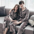 2pcs Couple Gold Velvet Long Sleeve Pajamas set