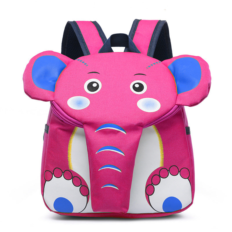 3D Cartoon Elephant Kids Backpack – Cute Oxford School Bag for Children