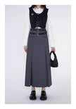 Retro Plaid High Waist student maxi Skirt