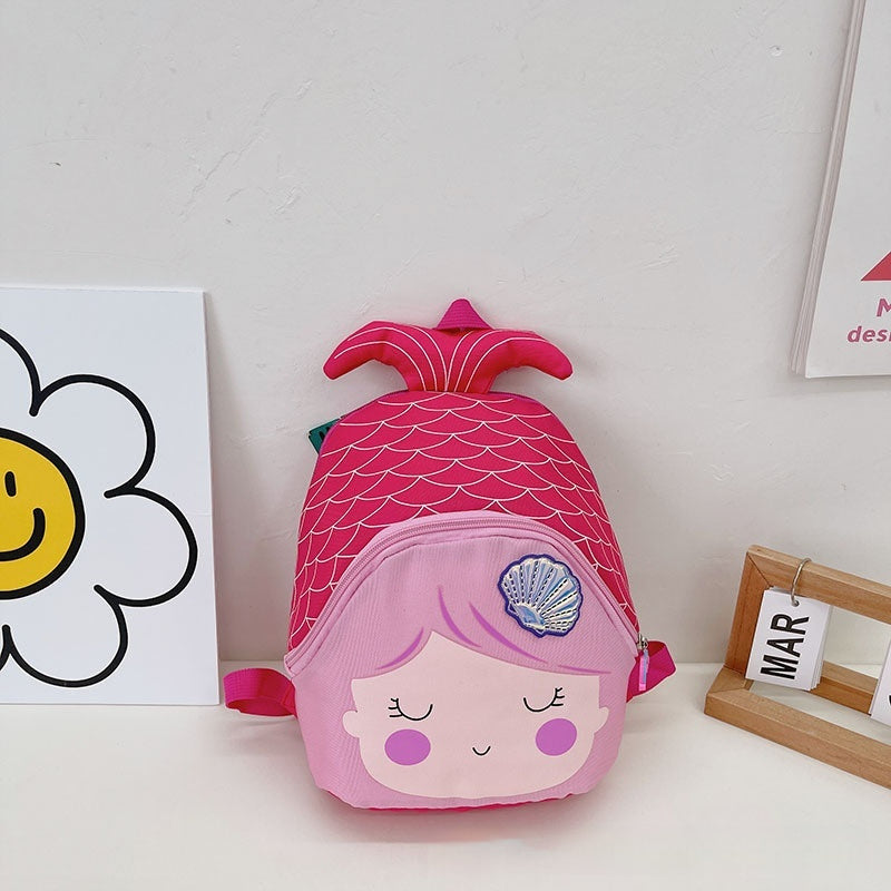 Kids Nylon Cartoon Animal Backpack – Embroidered, Lightweight, 4 Colours