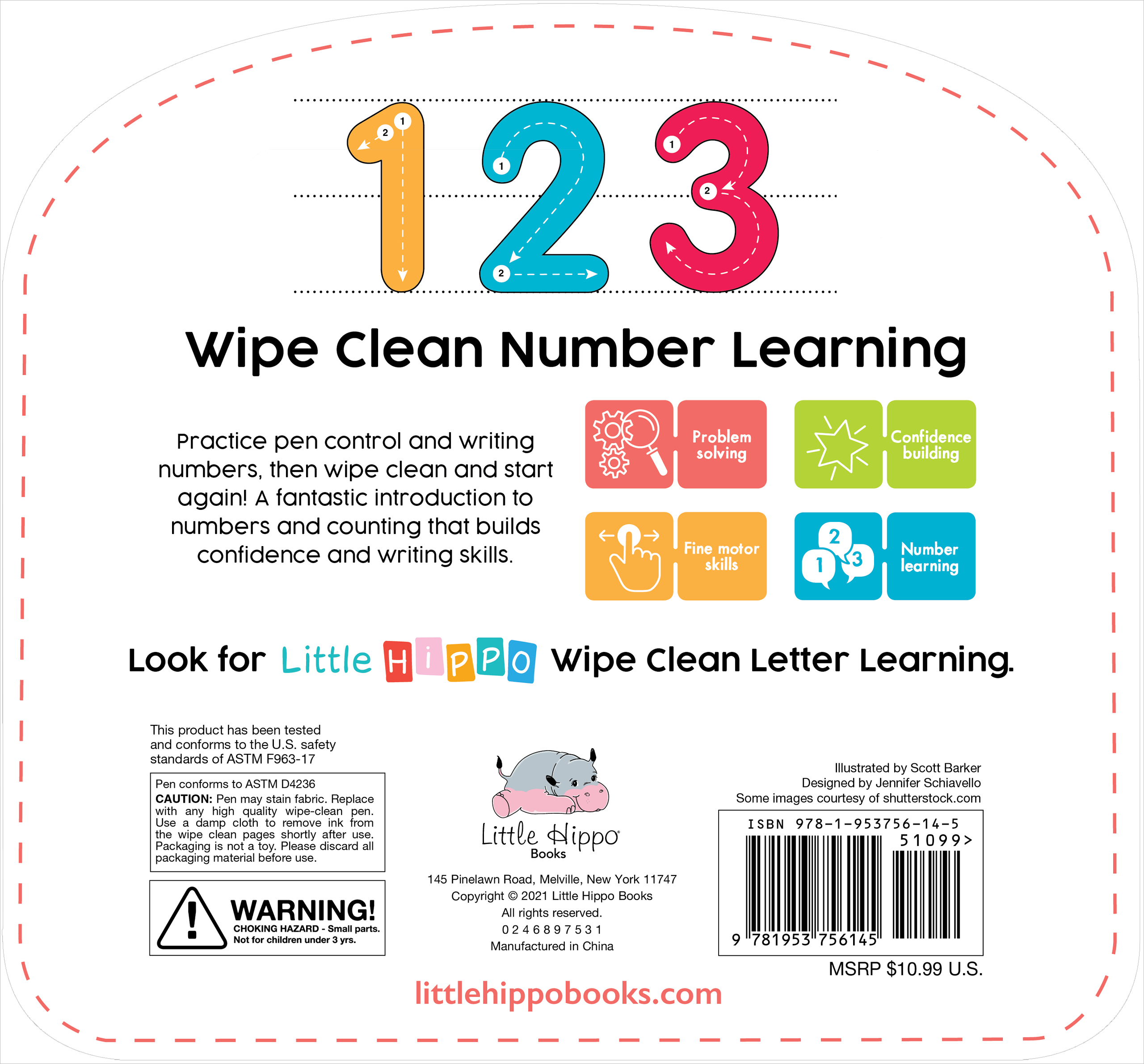 Little Hippo Books - Write & Wipe 123 - Illustrated