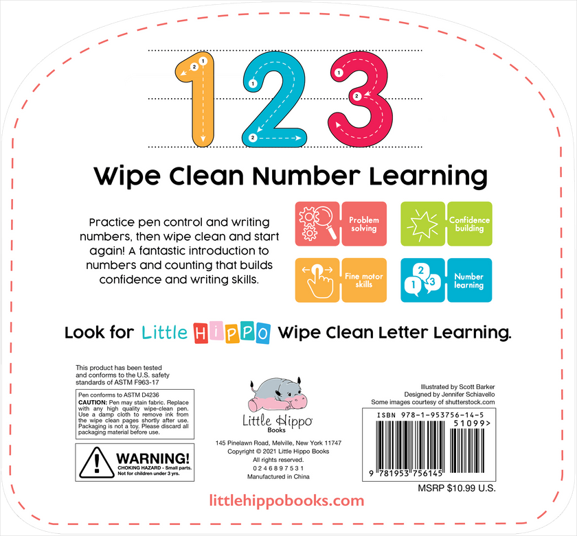 Little Hippo Books - Write & Wipe 123 - Illustrated