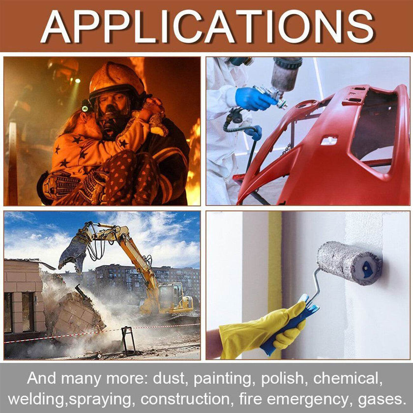 7in1 Half Face Gas Mask Facepiece Spray Painting Respirator Reusable Safety protective mask