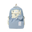Kawaii Star Patch School Backpack for Girls – Large Capacity Nylon Bag