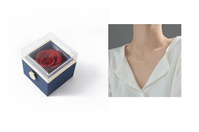 Fashion Acrylic Rotating  Valentine  Rose Jewelry gift  Box