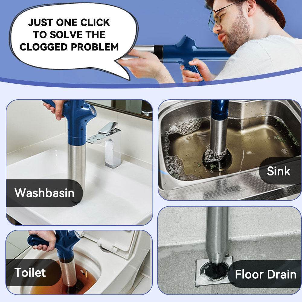 High Pressure Drain Opener Sink Floor waste Toilet pipe blockage unclog