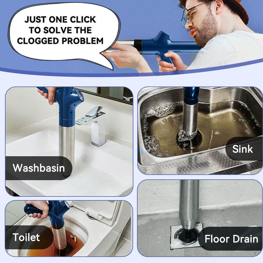 High Pressure Drain Opener Sink Floor waste Toilet pipe blockage unclog